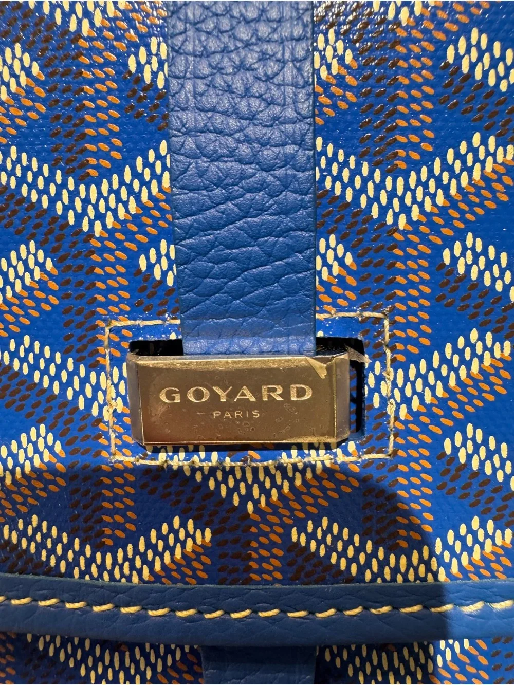 Goyard Royal Blue Chevron Crossbody Bag - Picture 4 of 4